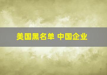 美国黑名单 中国企业